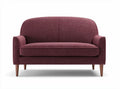 Fabric loveseat with tapered wooden legs in burgundy 145 x 80 x 75cm