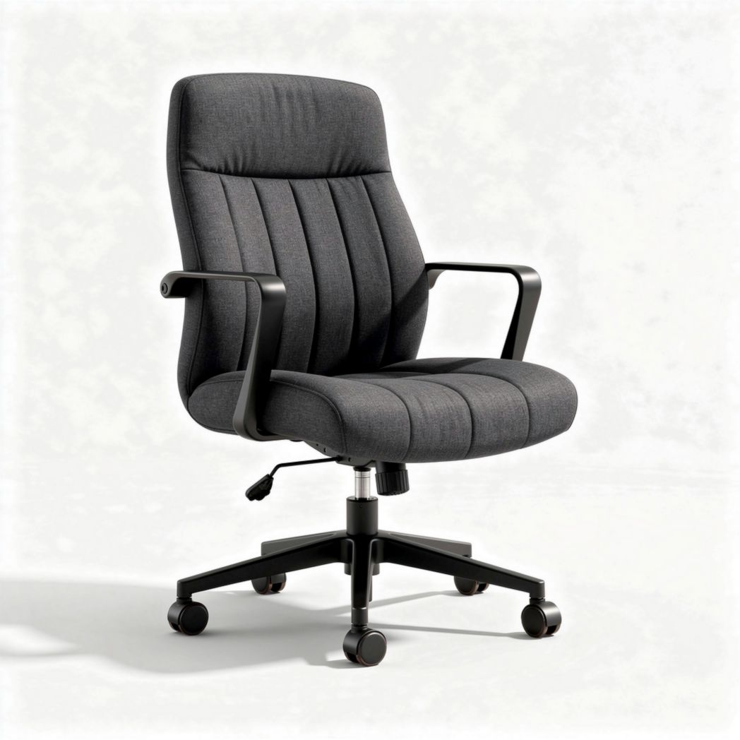 Ergonomic office chair with adjustable height in dark gray fabric 60 x 60 x 100cm