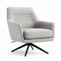 Mid-century modern accent chair with comfortable fabric upholstery in light grey 80 x 80 x 85cm
