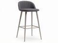 Fabric bar stool with gray upholstery and metal legs 43 x 43 x 95cm