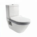 One-piece ceramic toilet with elongated bowl and soft-close seat 65 x 38 x 40cm