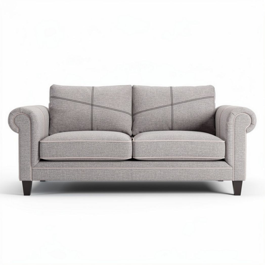 Two-seater sofa with fabric upholstery and wooden legs 180 x 90 x 80cm